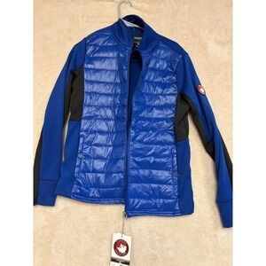 NWT Canada Weathergear Blue Black Puffer Hybrid Jacket M Medium Full Zip